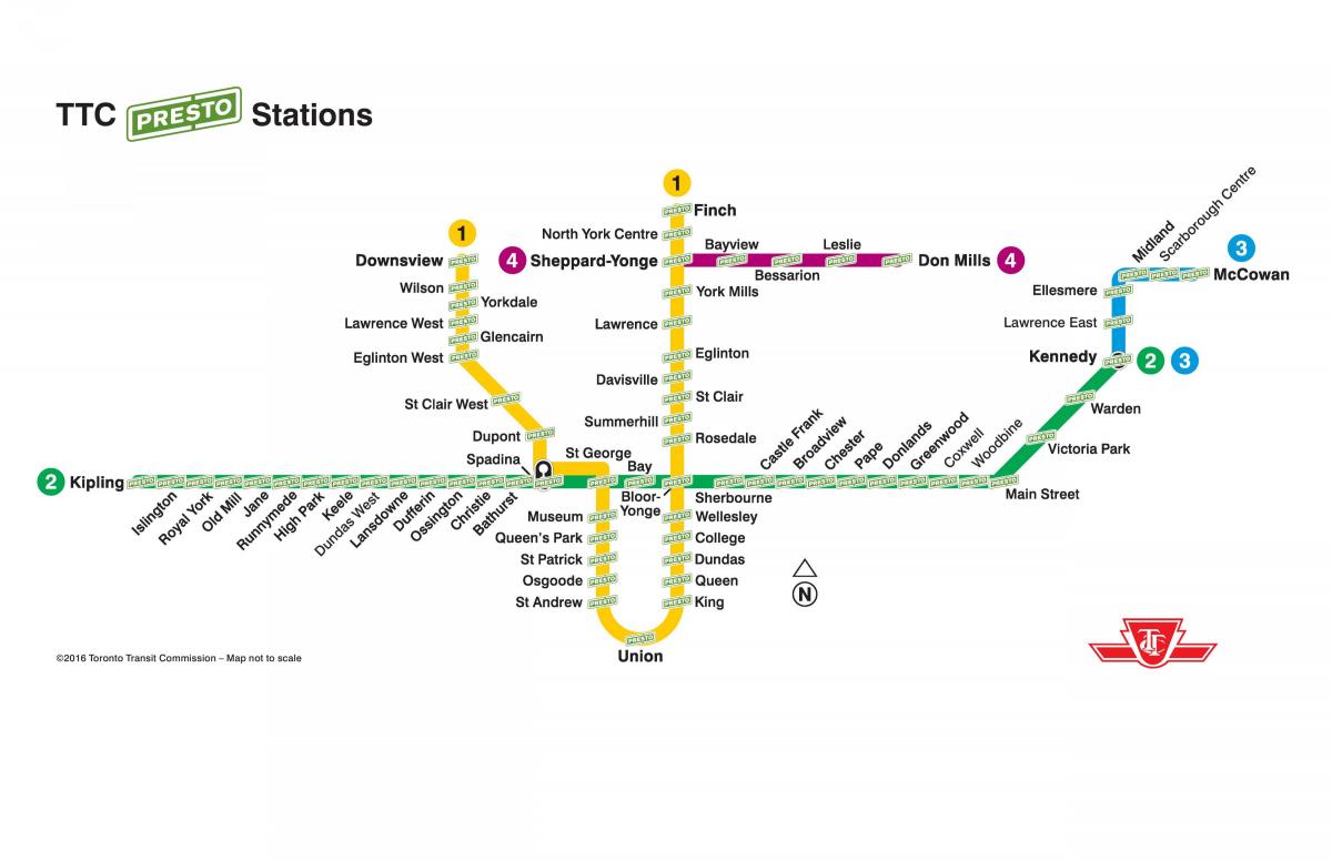 Карта Престо ТТХ станцій