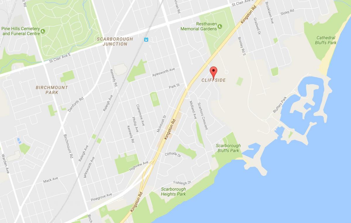 Карта околиць Клиффсайд-Торонто