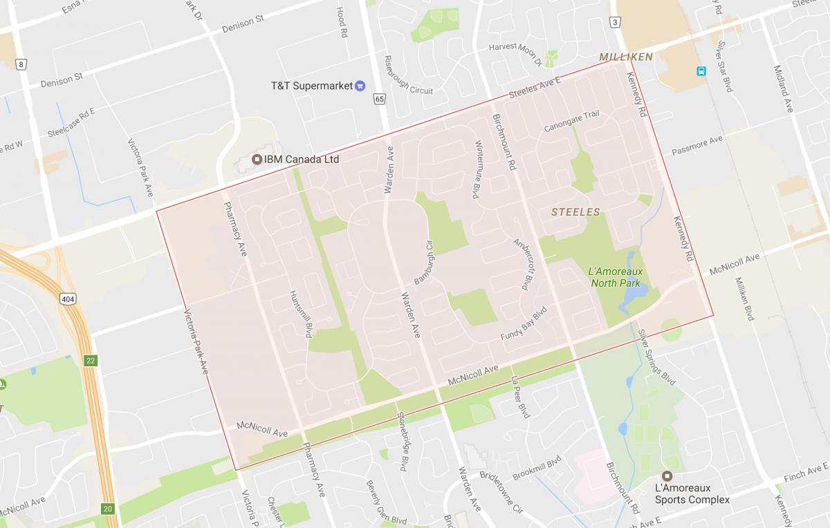 Карта околиць Стилс Торонто