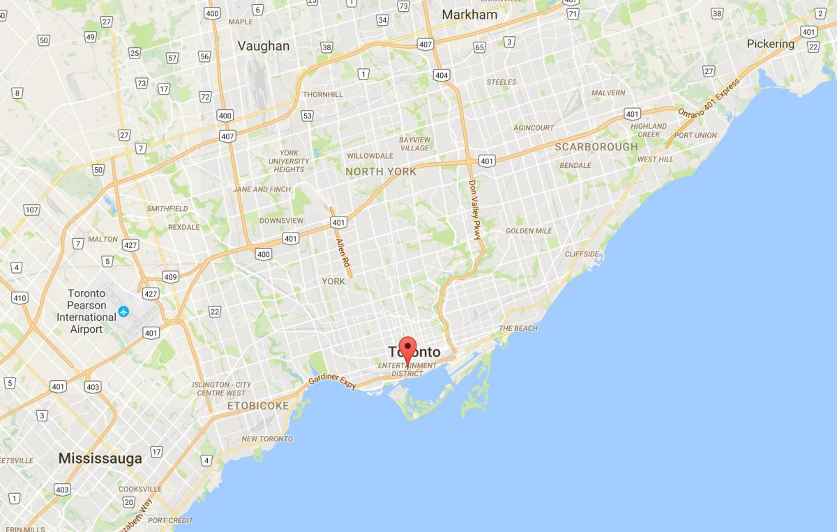 Карта розважальному районі Торонто