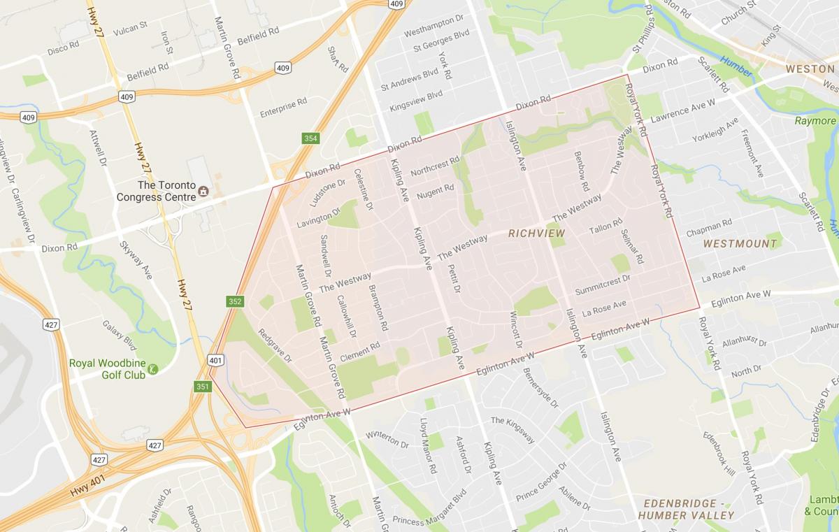 Карта розташування околиці Торонто