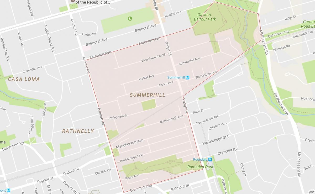 Карта Саммерхілл районі Торонто