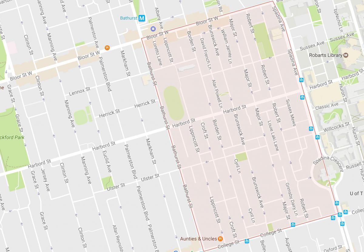 Карта Харборд селі районі Торонто