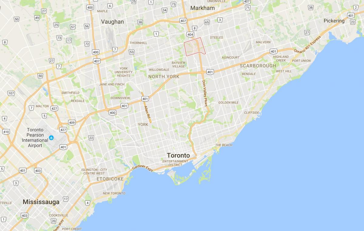 Карта Хиллкрест районі Торонто