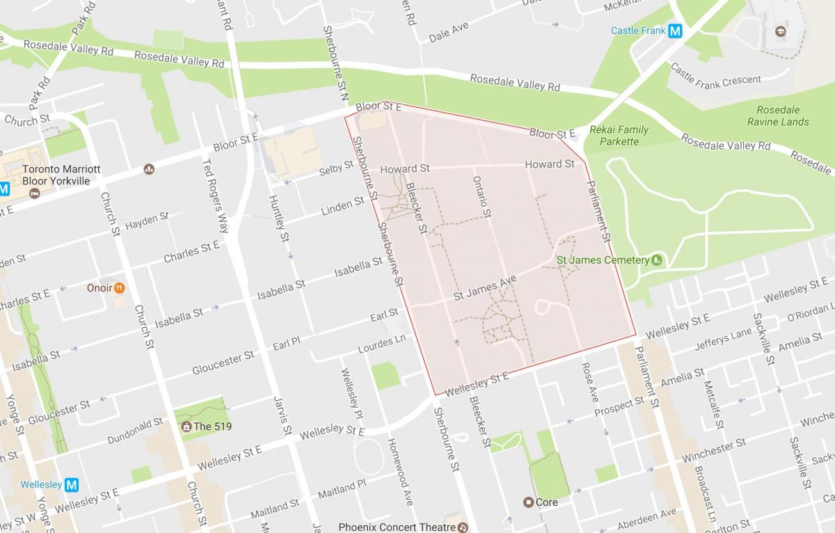 Карту Сент-Джеймс районі міста Торонто