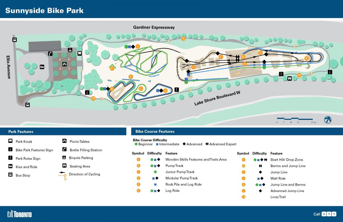 Карта сонечку велосипедний Парк Торонто