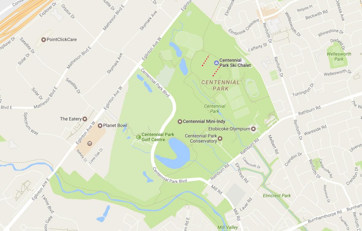 Карта Парк centennial районі Торонто