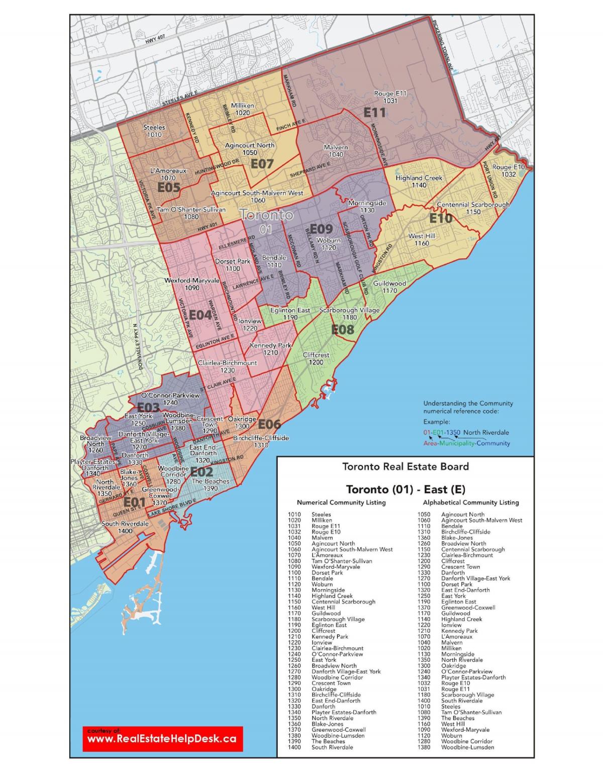 Карта Східно-Торонто