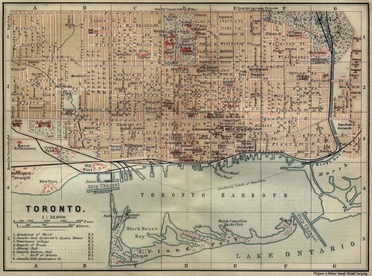 Карта Торонто 1894