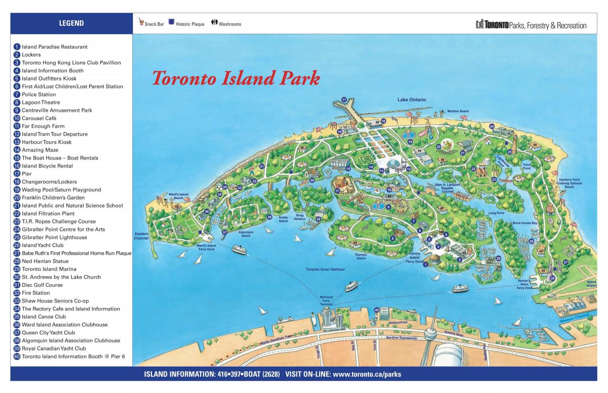 Карта Торонто Айленд парк