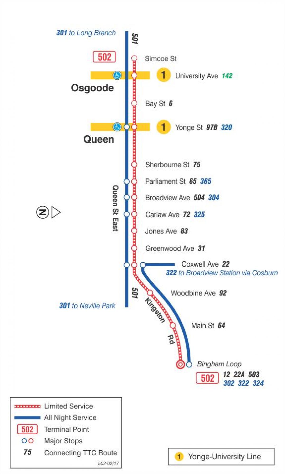 Карта трамвайну лінію 502 downtowner можна