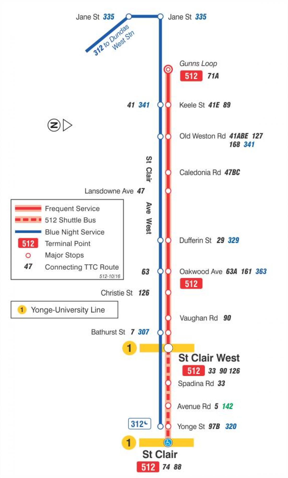 Карта ліній трамвая Санкт-512 Клер