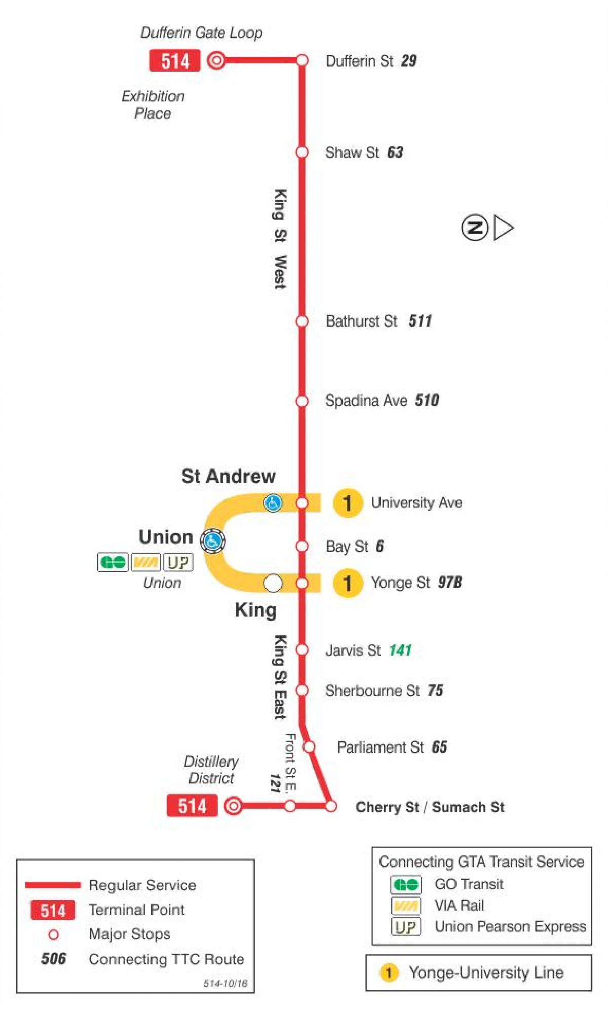 Карта трамвайну лінію 514 Вишня