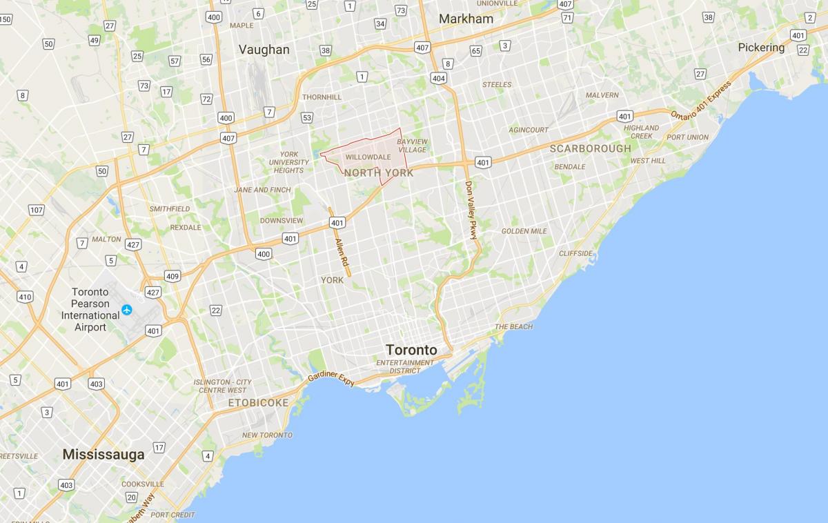 Карта Уиллоудейл район Торонто
