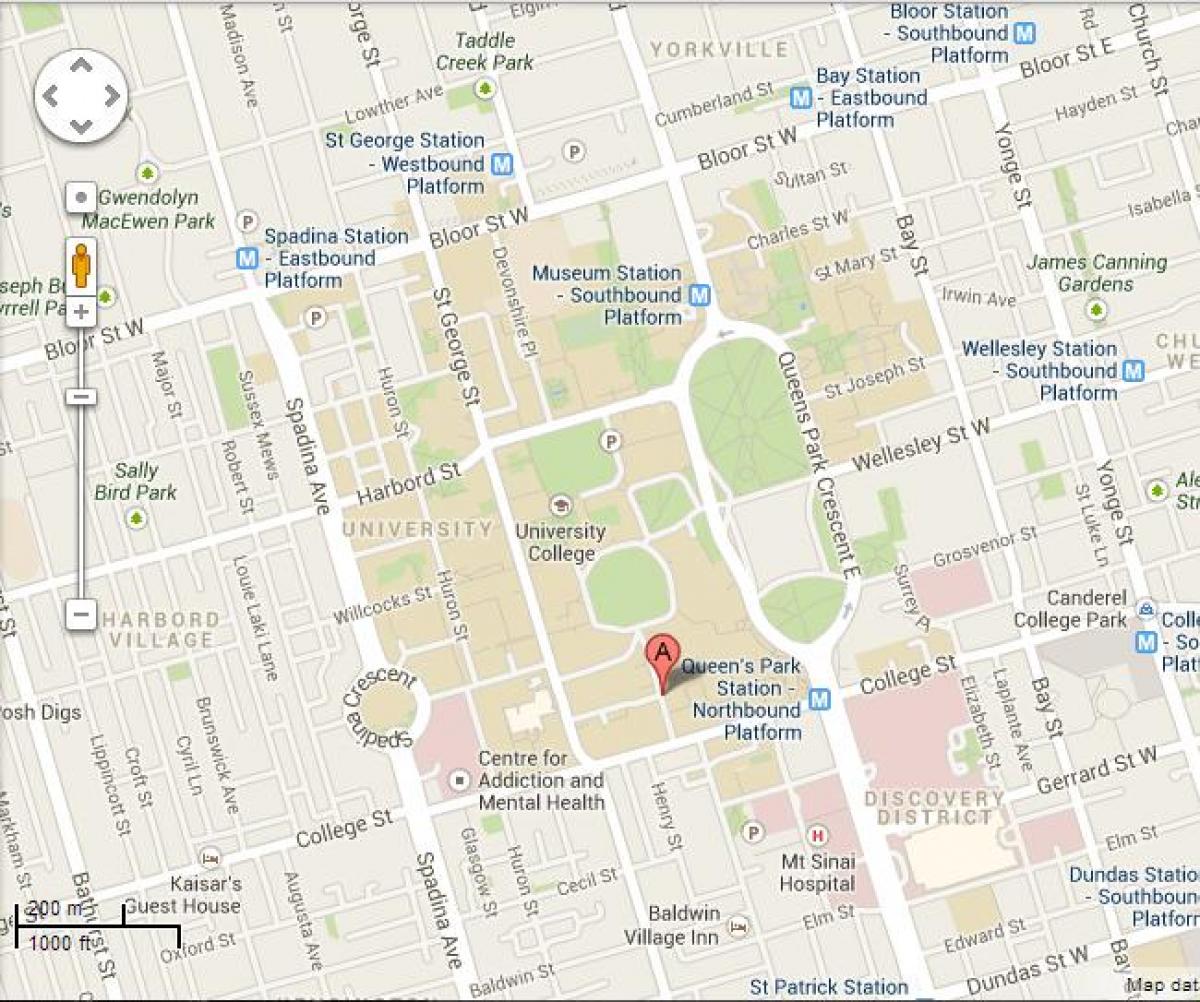 Карта університету Торонто Сент-Джордж