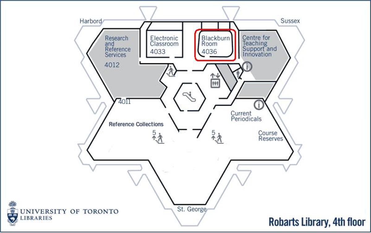 Карта університету Торонто Робартс бібліотеці Блекберн 