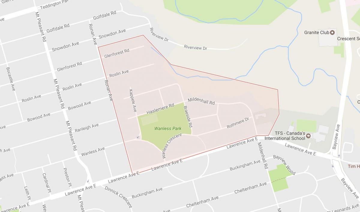 Карта Уонлесс Парк Торонто