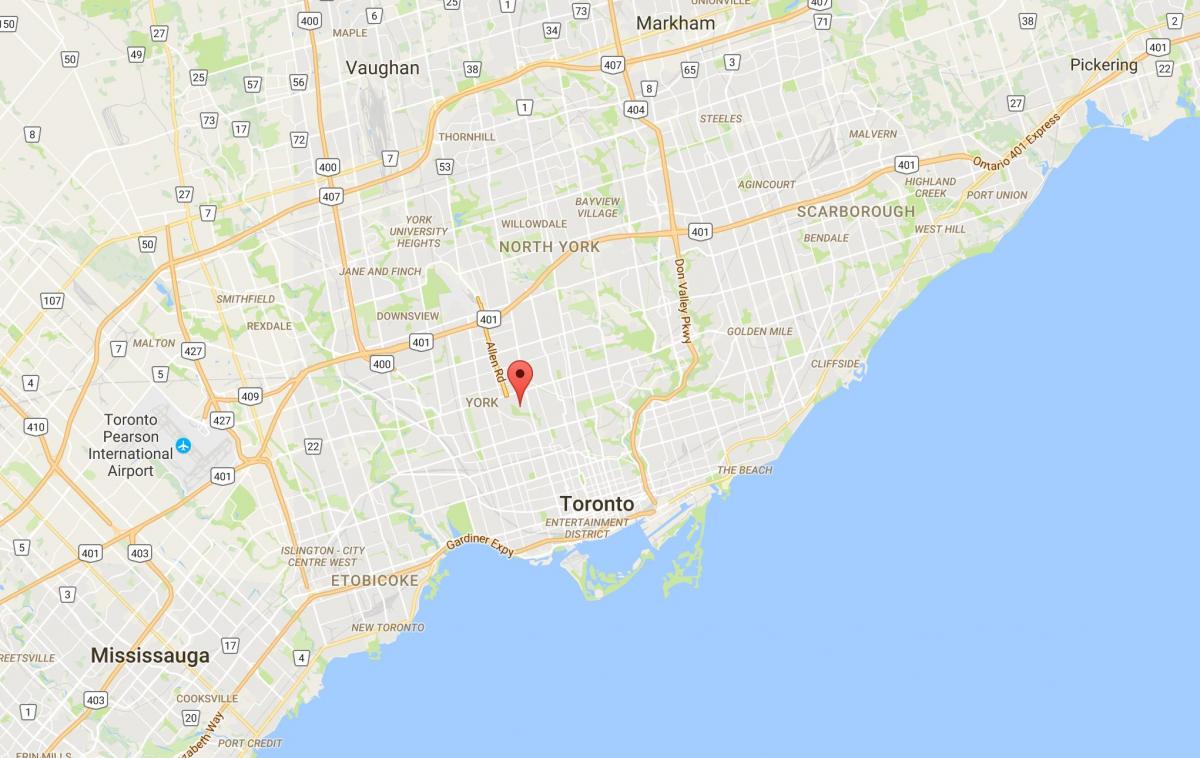 Карта Хобі–Cedarvale район Торонто