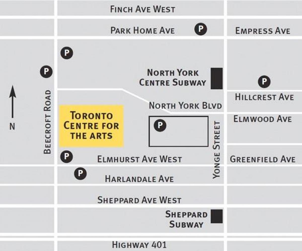 Карта Торонто центр мистецтв