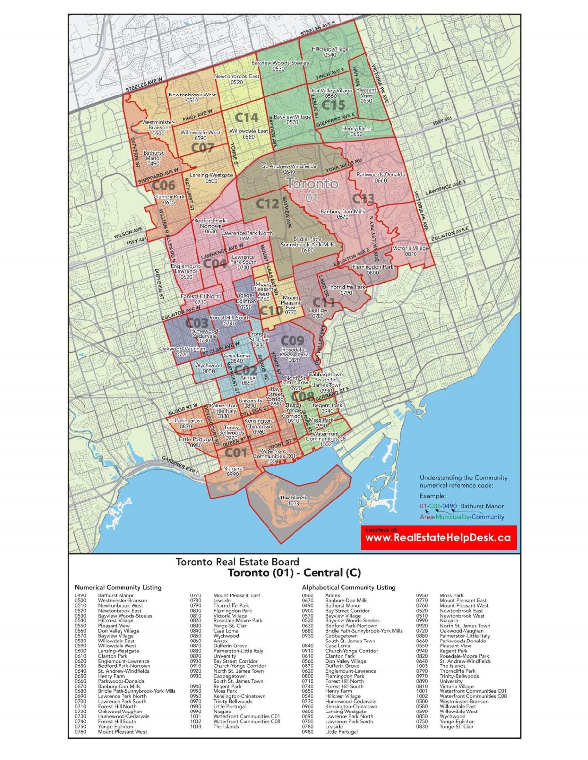 Карта центру Торонто