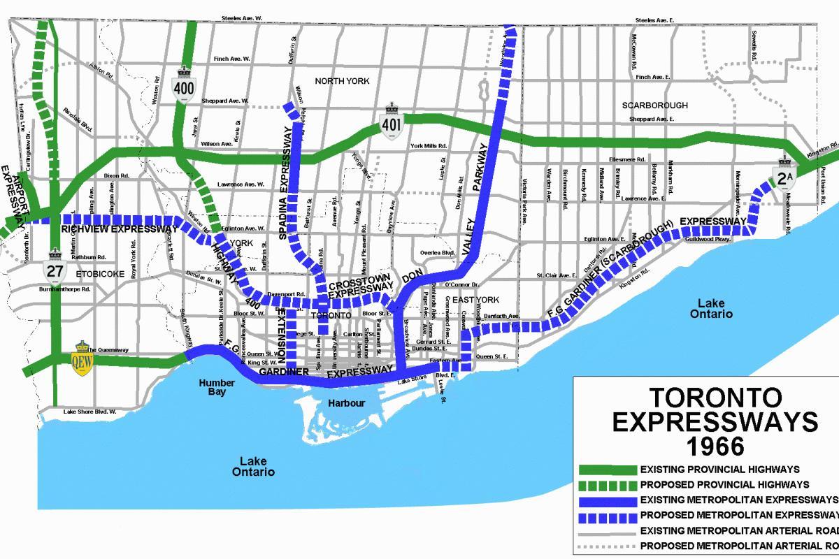 Карта Торонто шосе