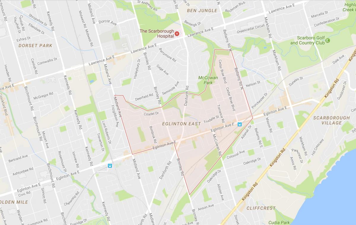 Карта Эглинтон Східному районі Торонто