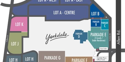 Карта торгового центру yorkdale парковка