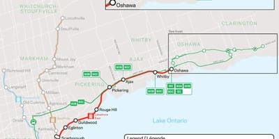 Карта лінія озера Схід Транзит
