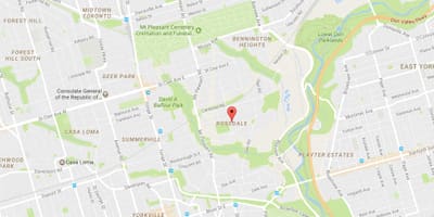 Карта околиць Торонто Роуздейл