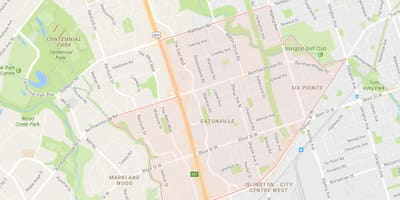 Карта Eatonville районі Торонто