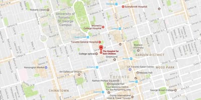 Карта сайт sickkids в Торонто