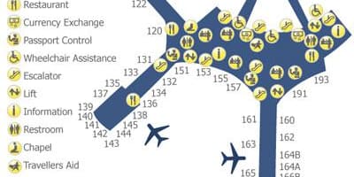 Карта Торонто Пірсон аеропорт термінал 1