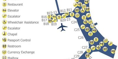 Карта Торонто Пірсон аеропорт термінал 3