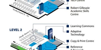 Карта університету Торонто Миссисауга рівні бібліотеки 