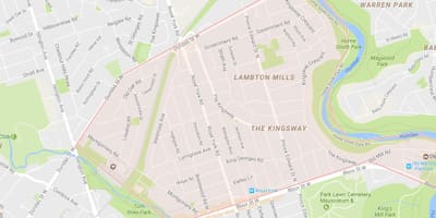 Карта Кингсвэй районі Торонто