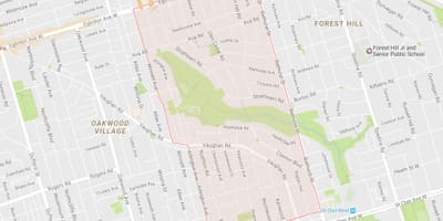Карта Хобі–Cedarvale районі Торонто