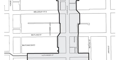 Карта Церква-Wellesley село вдосконалення бізнес-Торонто