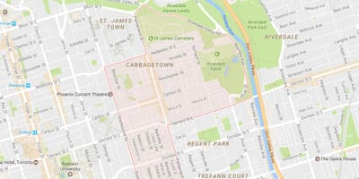Карта Cabbagetown районі Торонто