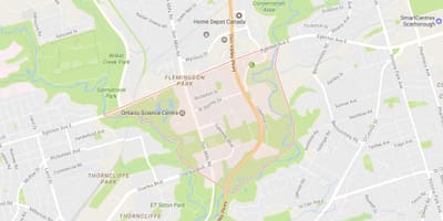 Карта Flemingdon Park в районі Торонто