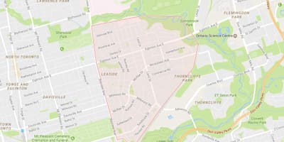 Карта Leaside районі Торонто