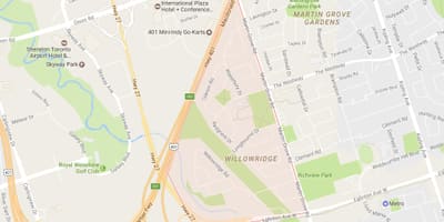 Карта Willowridge районі Торонто