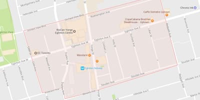 Карта yonge і eglinton районі Торонто