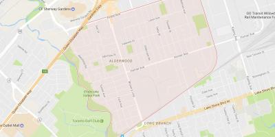 Карта Алдервуд Парквью районі Торонто
