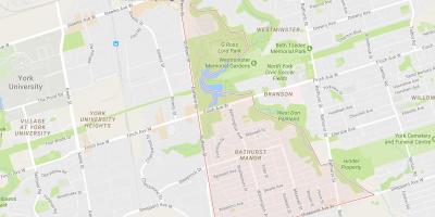 Карта Батерст районі Манор Торонто