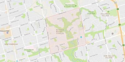 Карта Бейвью-Вудс – районі Стилс Торонто