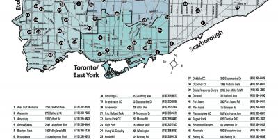 Карта відкритих плавальних басейни Торонто