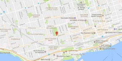 Карта Квін-Стріт-Вест районі Торонто