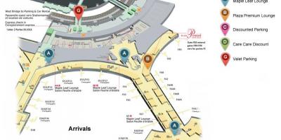 Карта Торонто міжнародного прильоту терміналу аеропорт Пірсон 