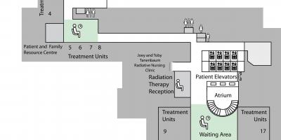 Карта онкологічного центру принцеси Маргарет в Торонто 2-й поверх нижче (Б2)