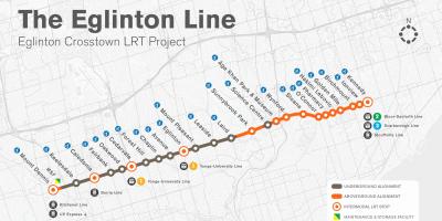 Карта метро Торонто проекту Эглинтон лінії 